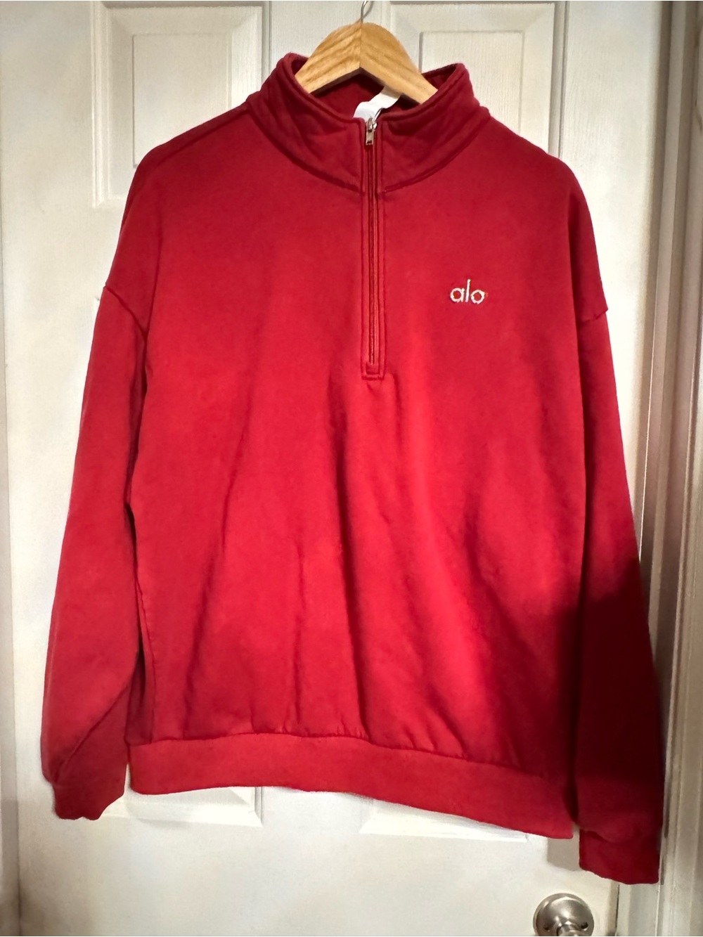 Alo Yoga Accolade 1/4 Zip Pullover Burgundy Red XL